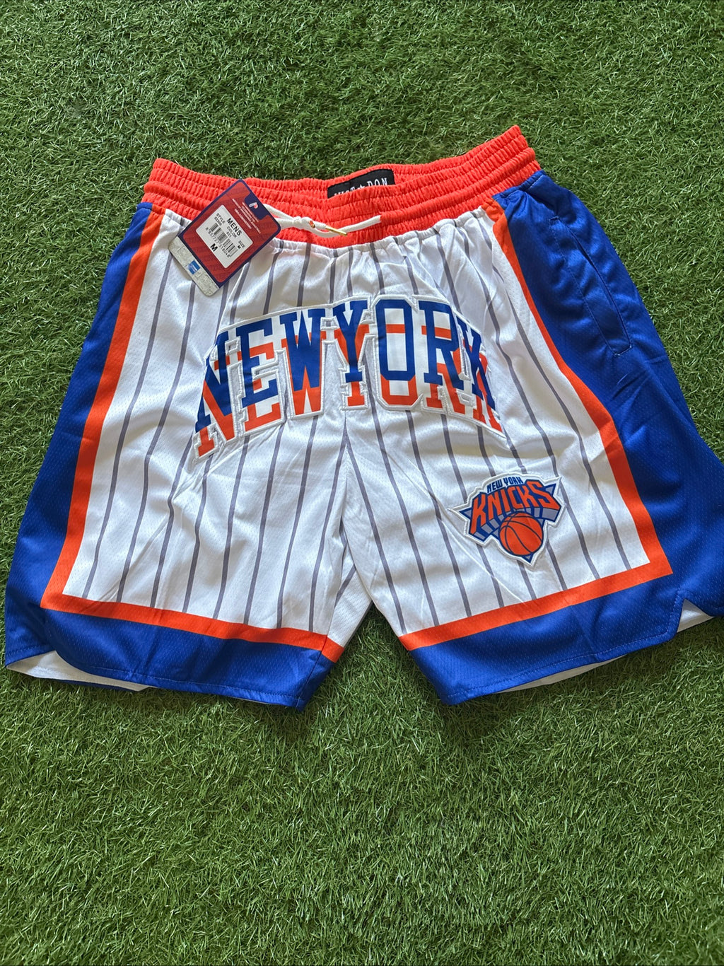 New York Knicks White Pinstripe Shorts