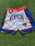 New York Knicks White Pinstripe Shorts
