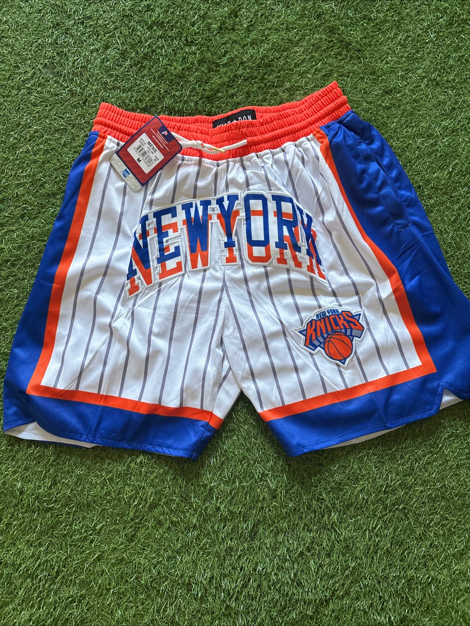 New York Knicks White Pinstripe Shorts