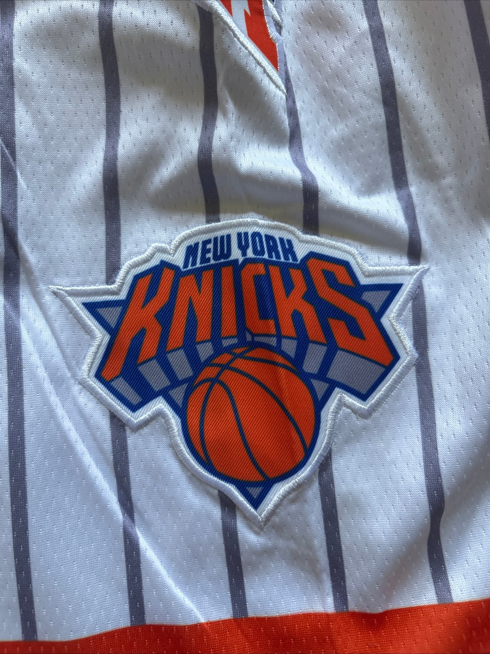 New York Knicks White Pinstripe Shorts