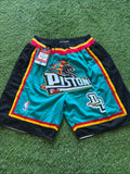 Detroit Pistons Teal Horsehead Shorts