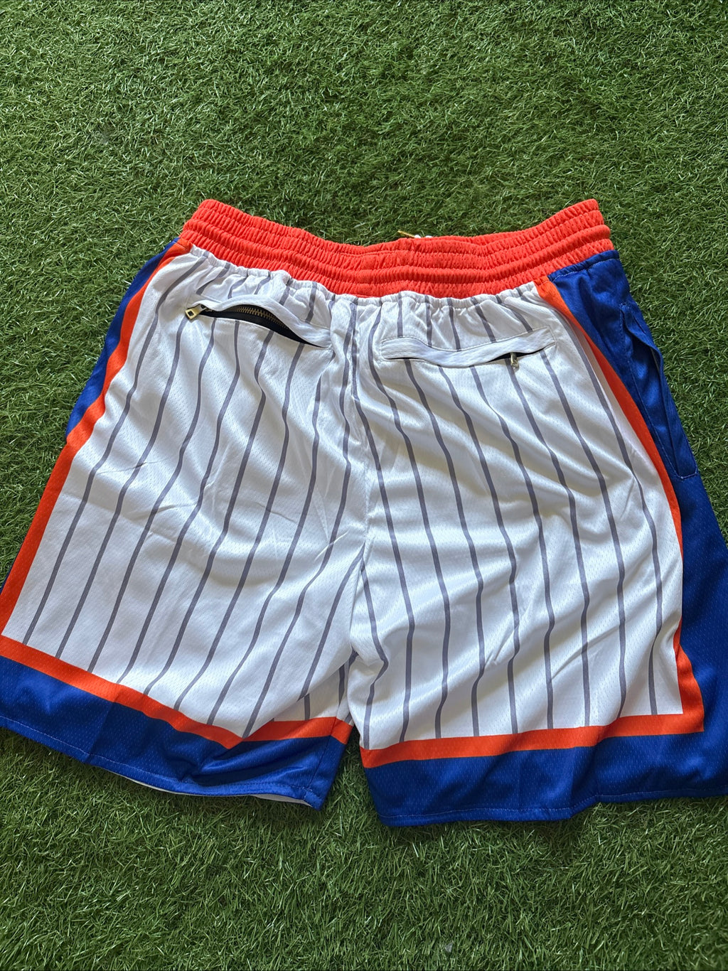 New York Knicks White Pinstripe Shorts