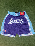 Los Angeles Lakers Purple & Blue Throwback Shorts
