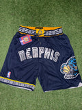 Memphis Grizzlies Navy Throwback Shorts