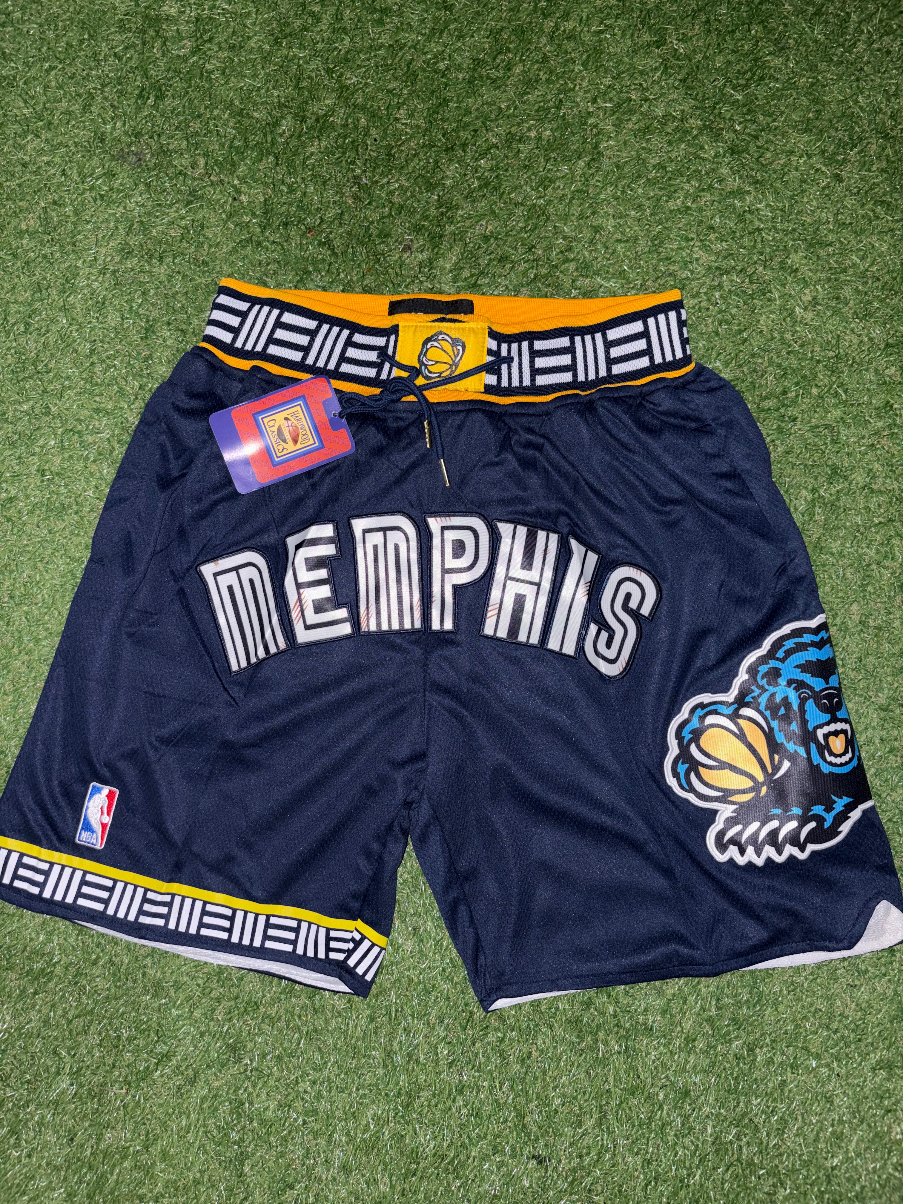 Memphis Grizzlies Navy Throwback Shorts