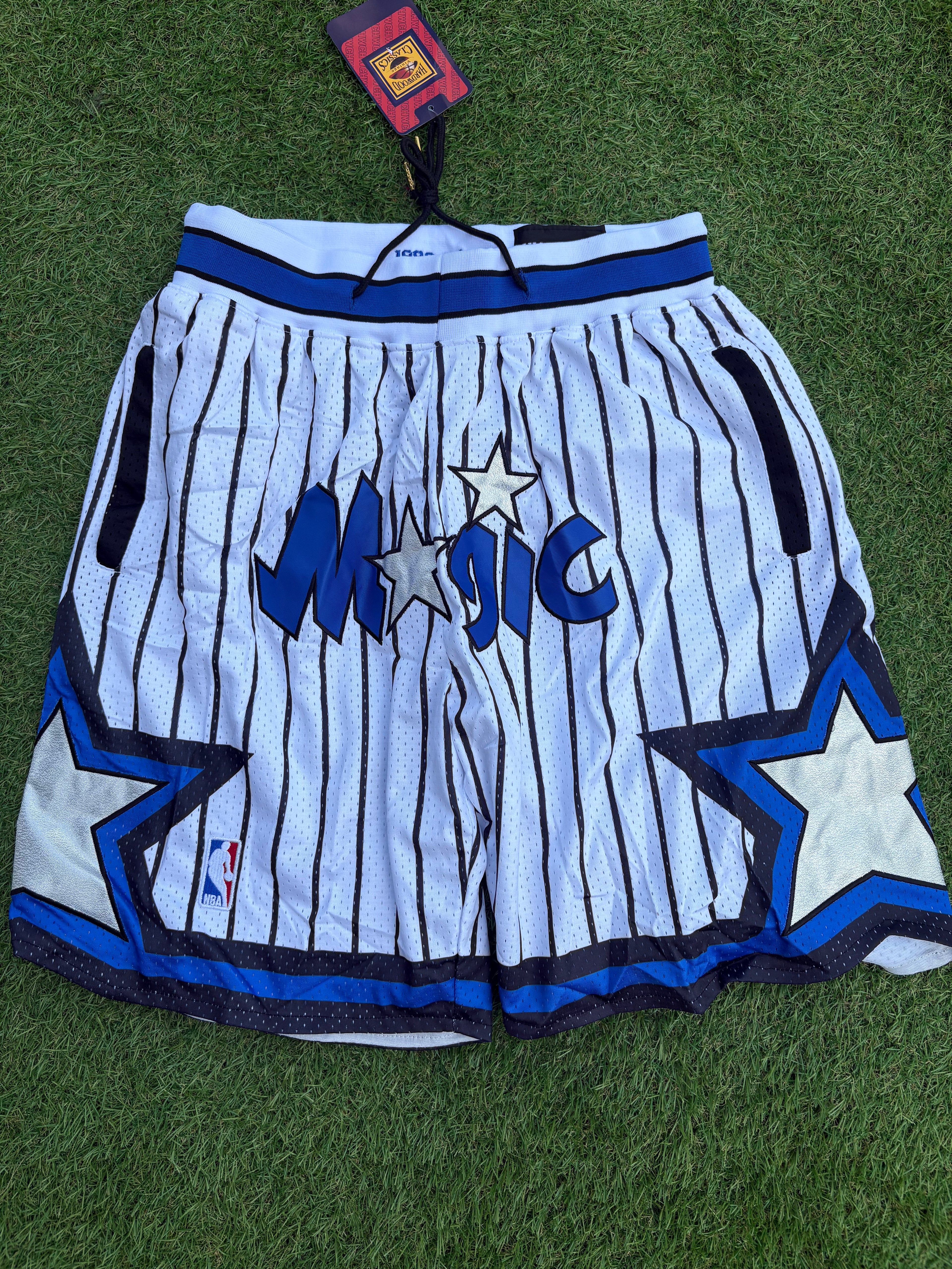 Orlando Magic White Pinstripe Shorts