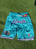 Charlotte Hornets Teal Hardwood Classics Basketball Shorts