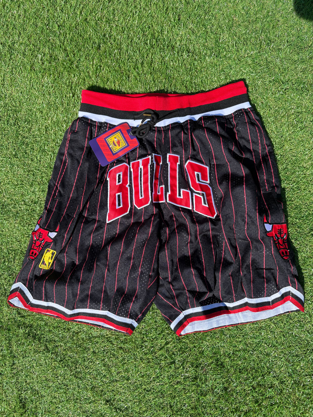 Chicago Bulls Black Pinstripe Retro Basketball Shorts