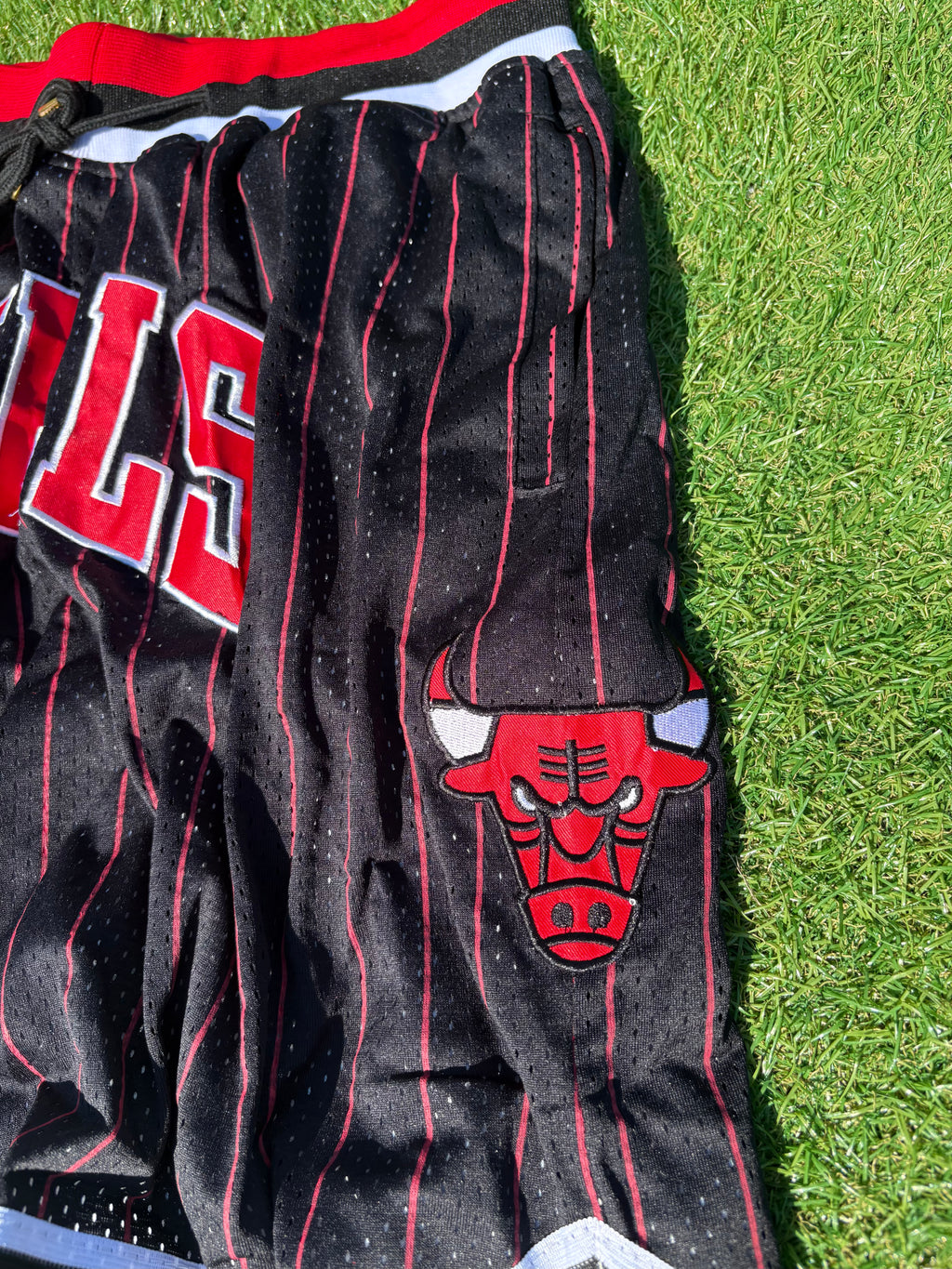 Chicago Bulls Black Pinstripe Retro Basketball Shorts